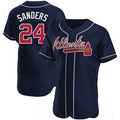 Custom #24 Navy ATL Baseball Shirt Top
