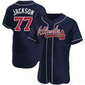 Custom #77 Navy ATL Baseball Shirt Top
