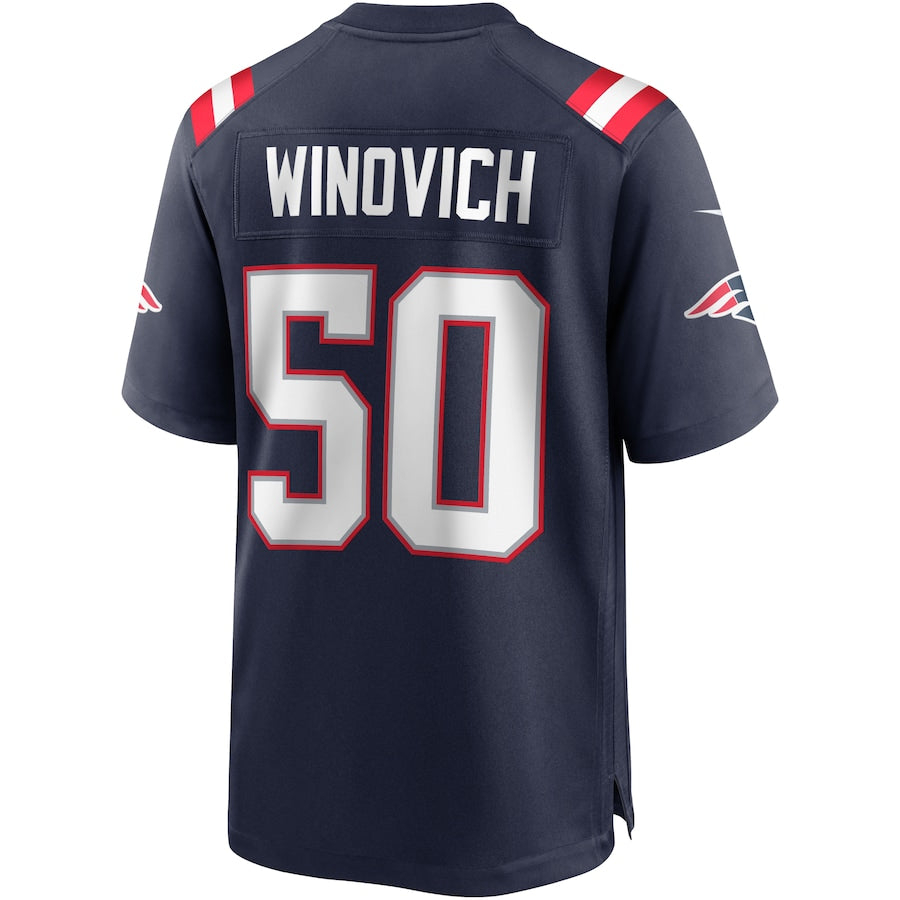 Custom #50 Navy NE Football Shirt Top