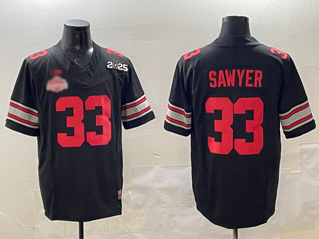 Custom #33 Black 2025 Football Shirt Top