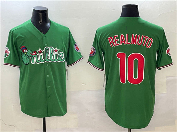 Custom #10 Green PHI Baseball Shirt Top