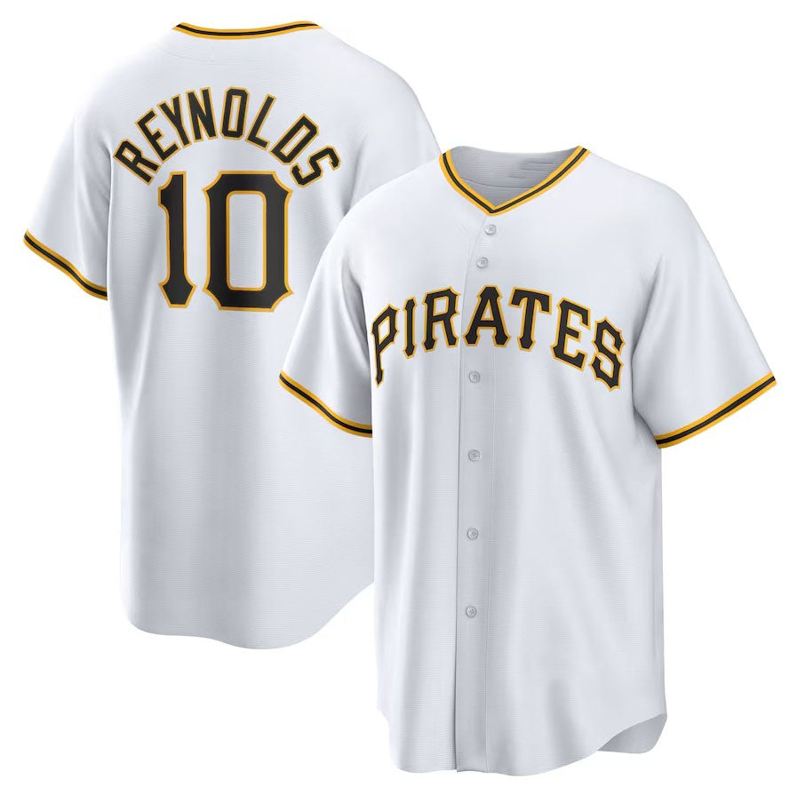 Custom #10 White PIT Baseball Shirt Top