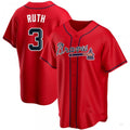 Custom #3 Red ATL Baseball Shirt Top