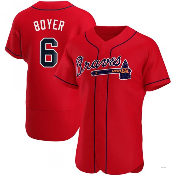 Custom #6 Navy ATL Baseball Shirt Top