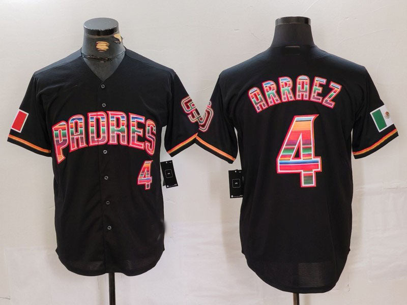 Custom #4 Black SD Baseball Shirt Top