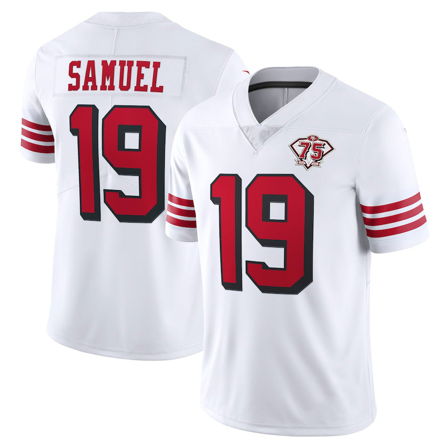 Custom #19 White SF Football Shirt Top