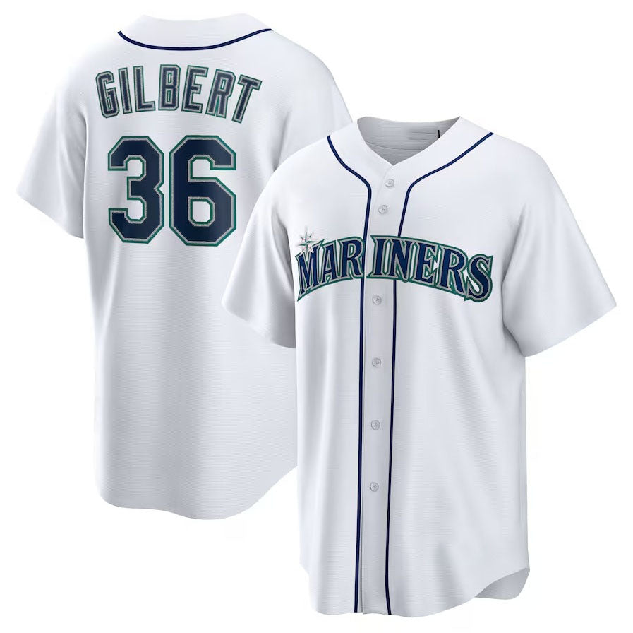 Custom #36 White SEA Baseball Shirt Top