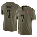 TB.Buccaneers 拢拢7 Bucky Irving Player Limited Olive Salute To Service Football Jerseys