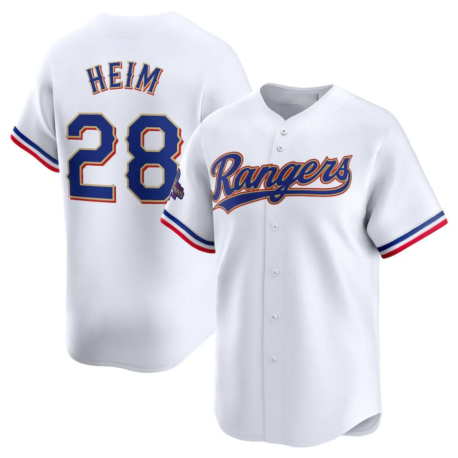 Custom #28 White 2024 TEX Baseball Shirt Top