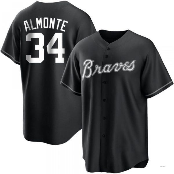 Custom #34 Black ATL Baseball Shirt Top