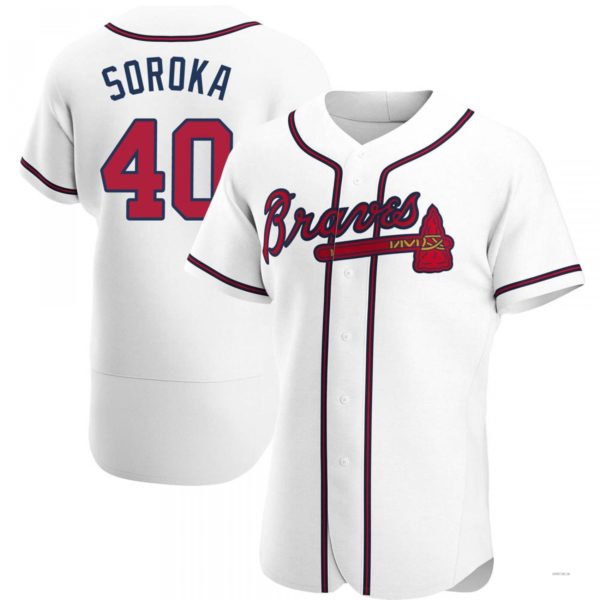 Custom #40 White ATL Baseball Shirt Top
