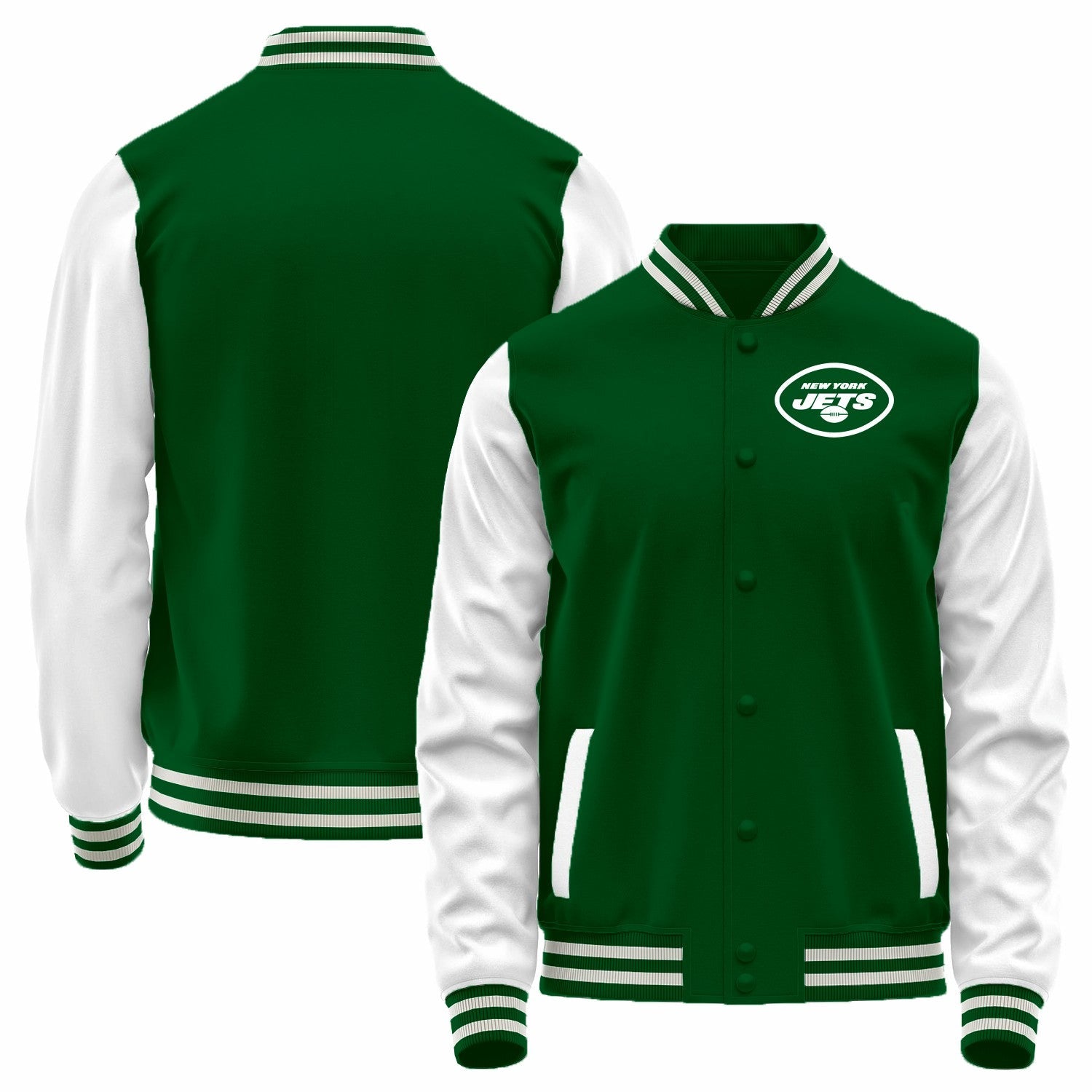 Custom White NYJ Football Shirt Top