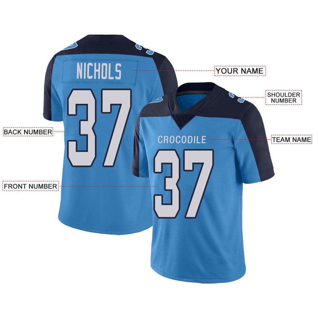 Custom Navy TEN Football Shirt Top