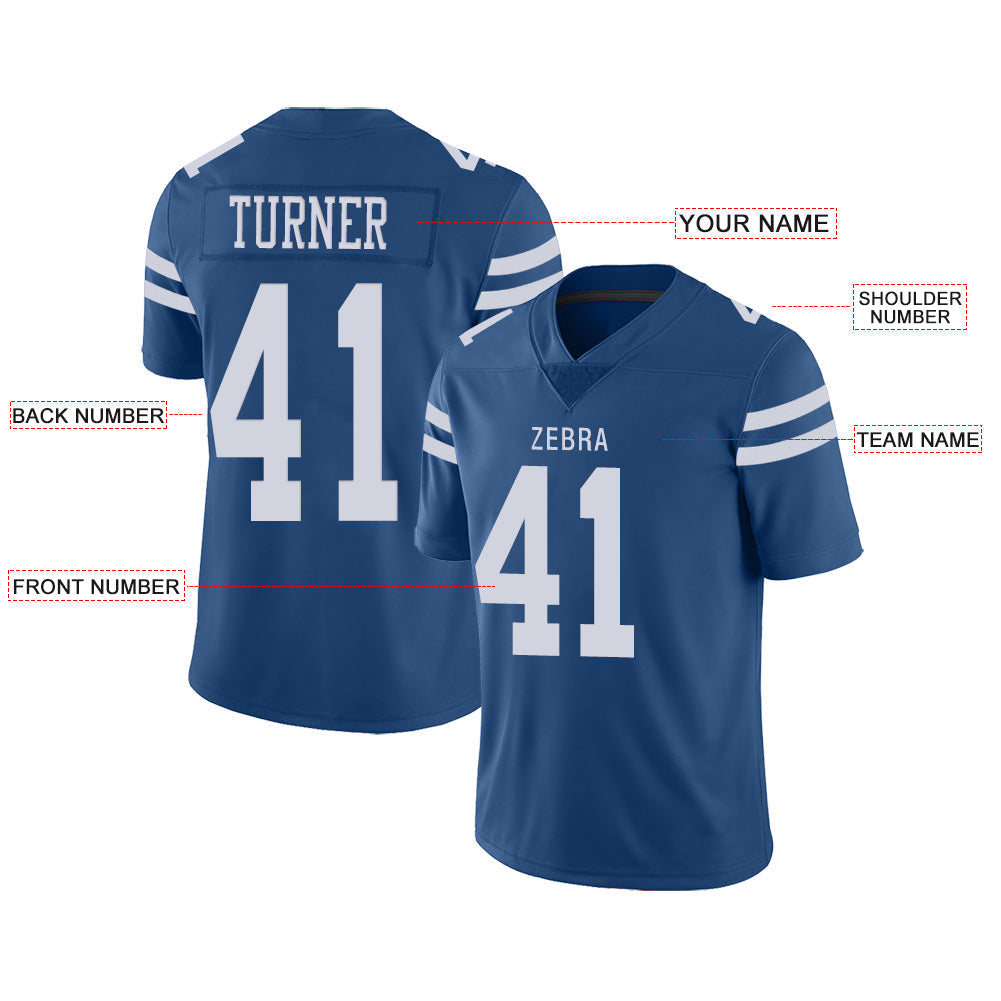 Custom Blue IND Football Shirt Top