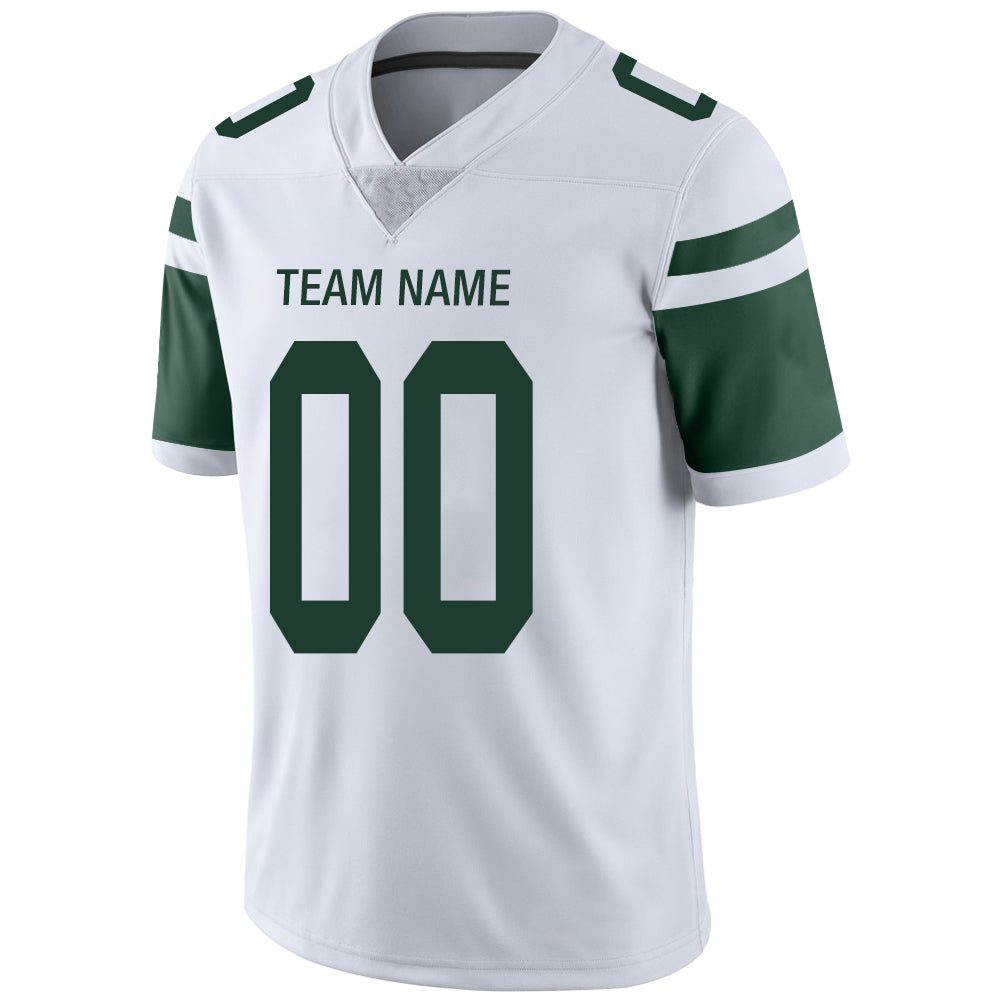 Custom White NYJ Football Shirt Top