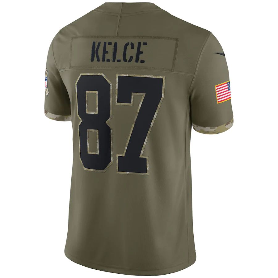 Custom #87 Olive 2022 KC Football Shirt Top