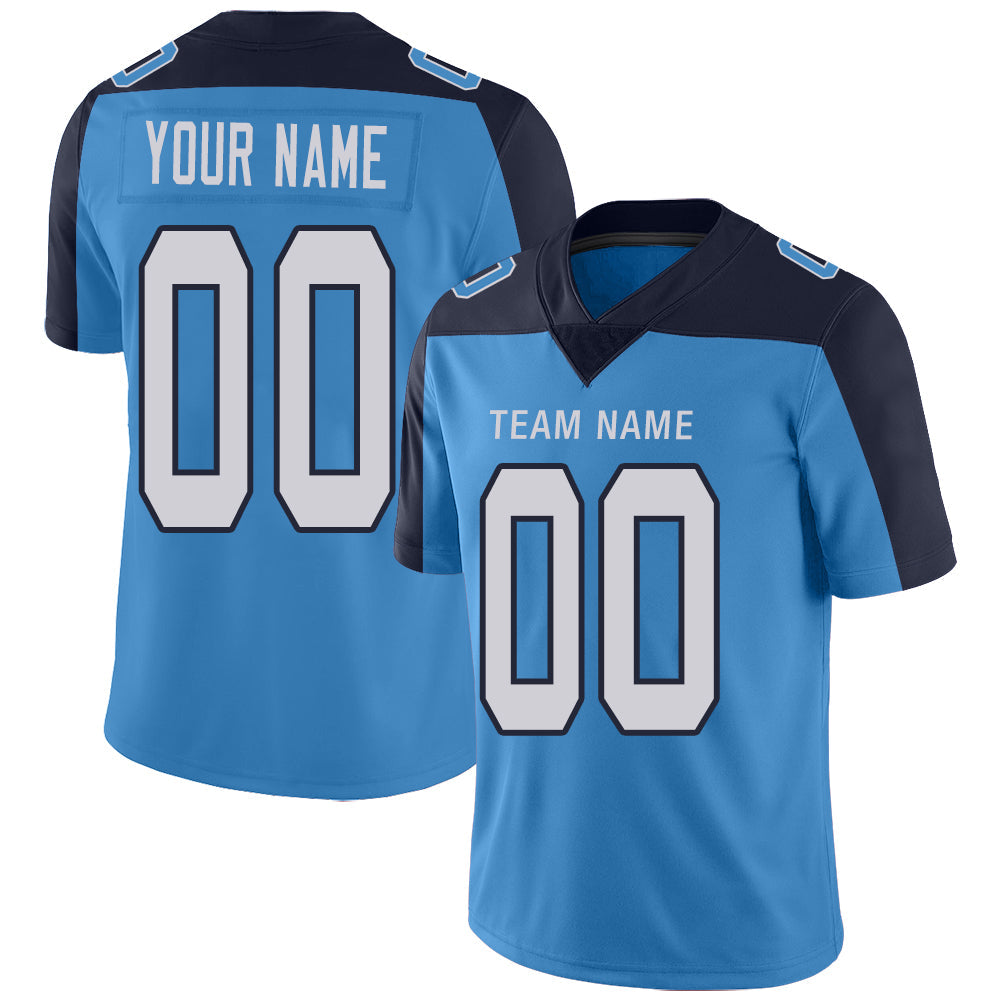 Custom Light Blue TEN Football Shirt Top